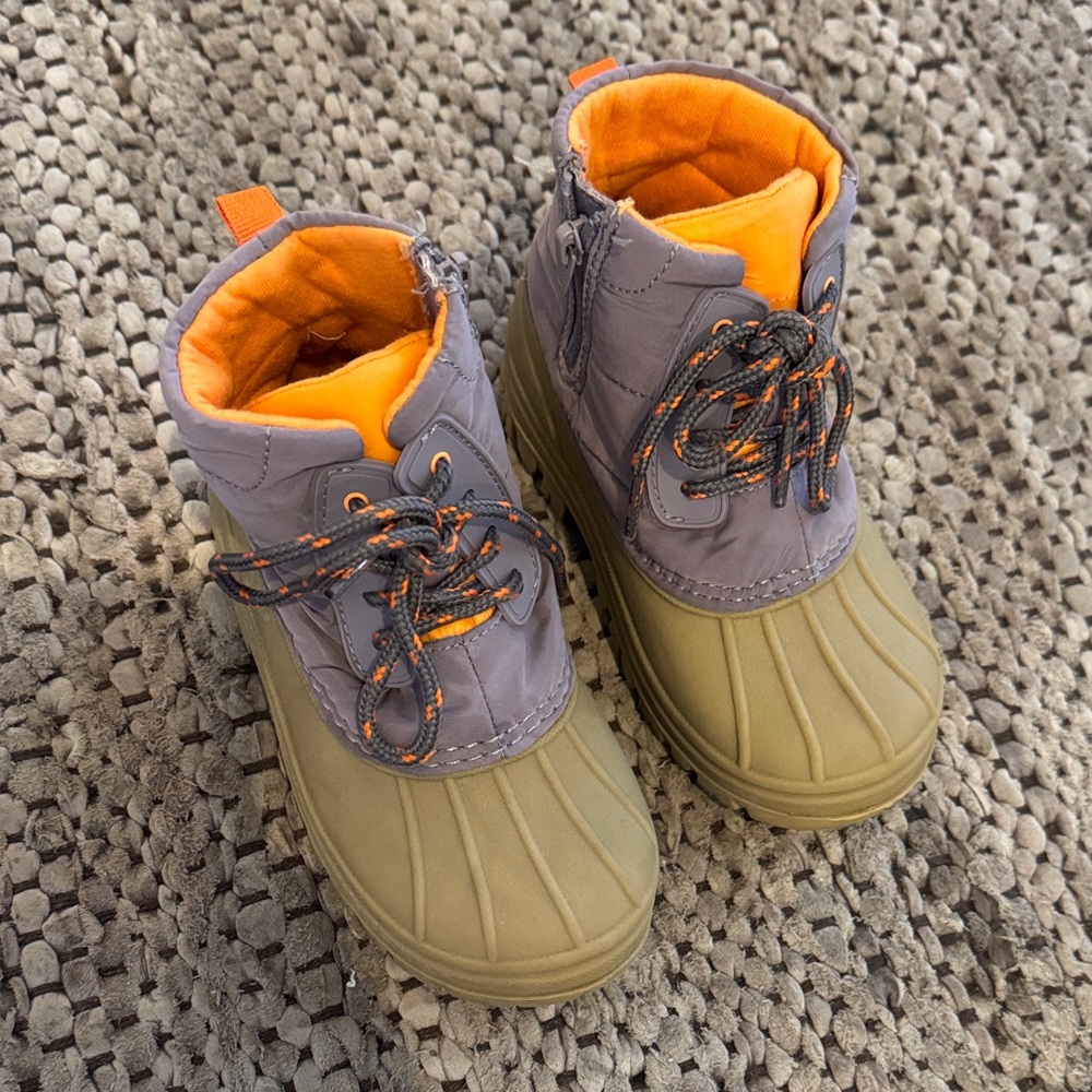 Zara Kids Boots - Olive and Orange